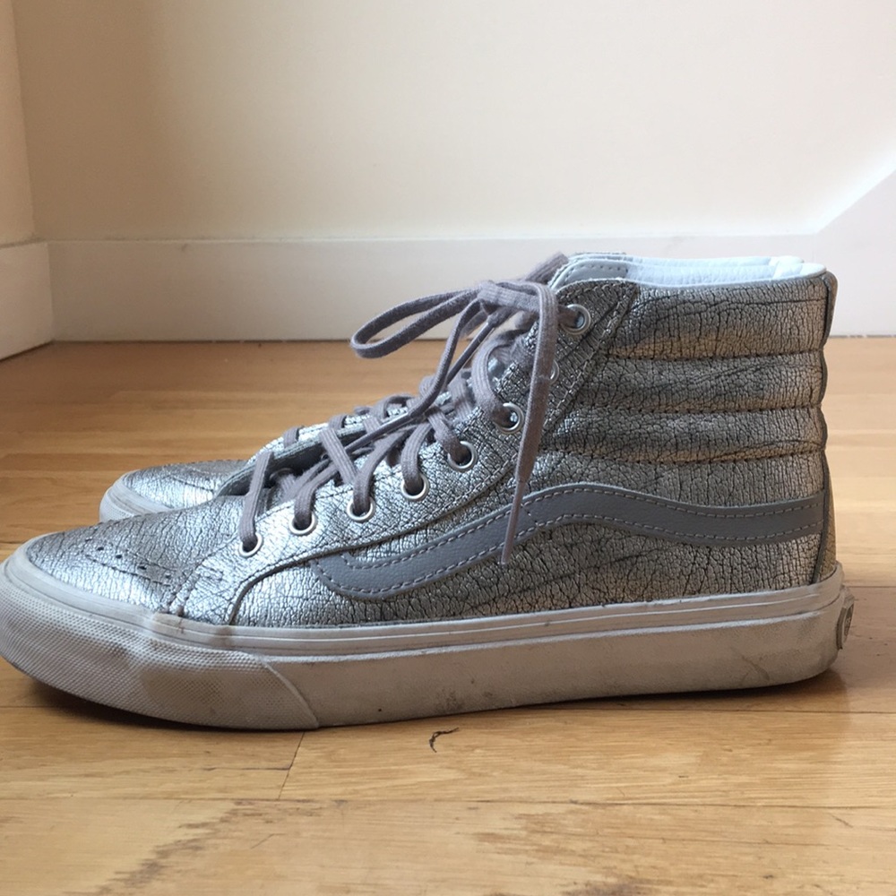Vans Sk8-Hi silver hi-tops